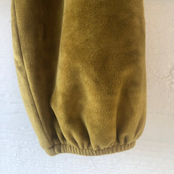 Double Zero Mystical Medium Olive Gold Velvety-Feel Long Sleeve Crop Top - Picture 5 of 13